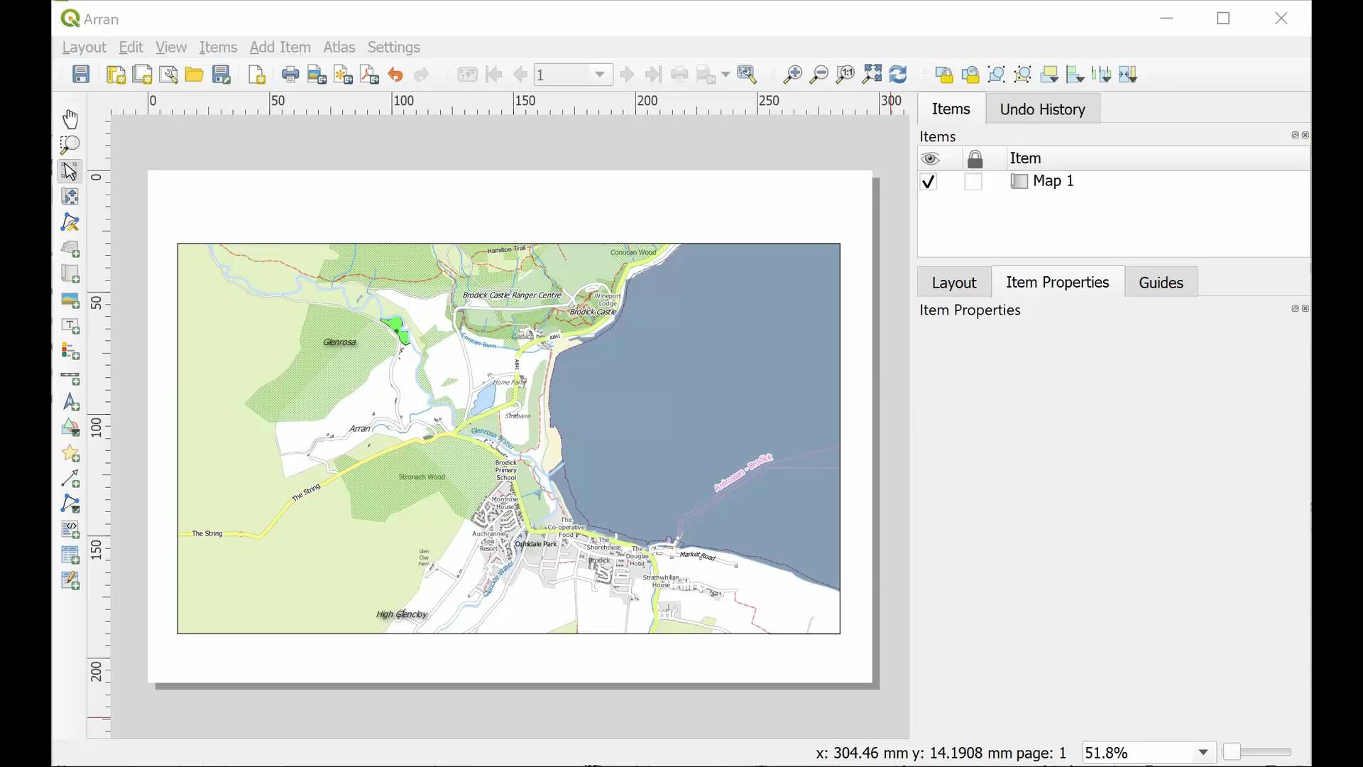 Adding text to a layout in QGIS