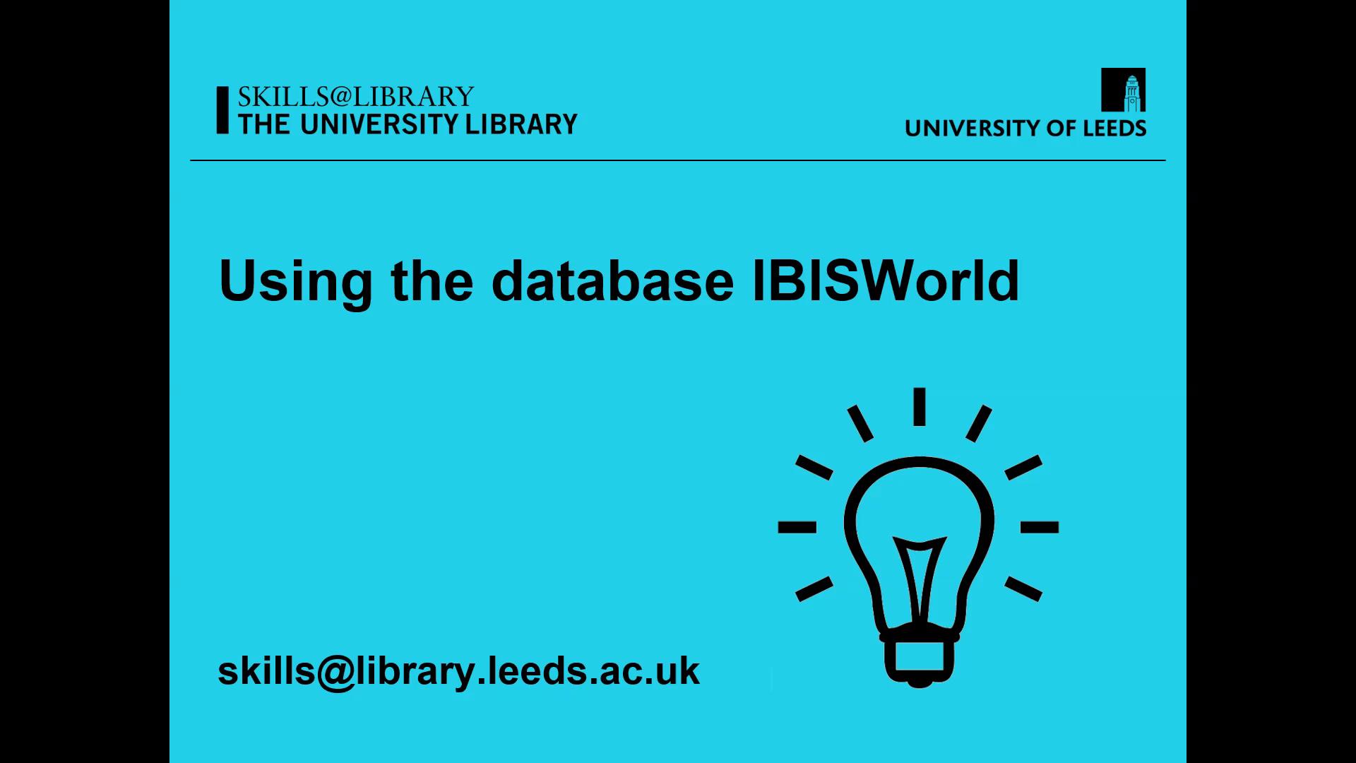 Using the database IBISWorld