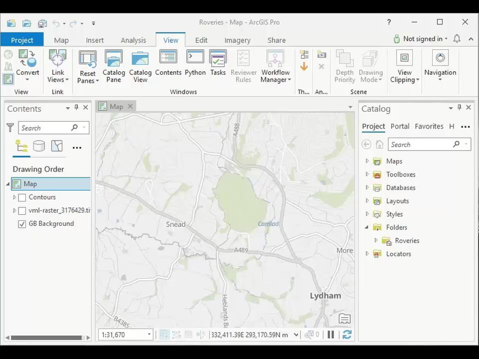 Georeferencing a scanned map in ArcGIS Pro: 2: using identifiable points