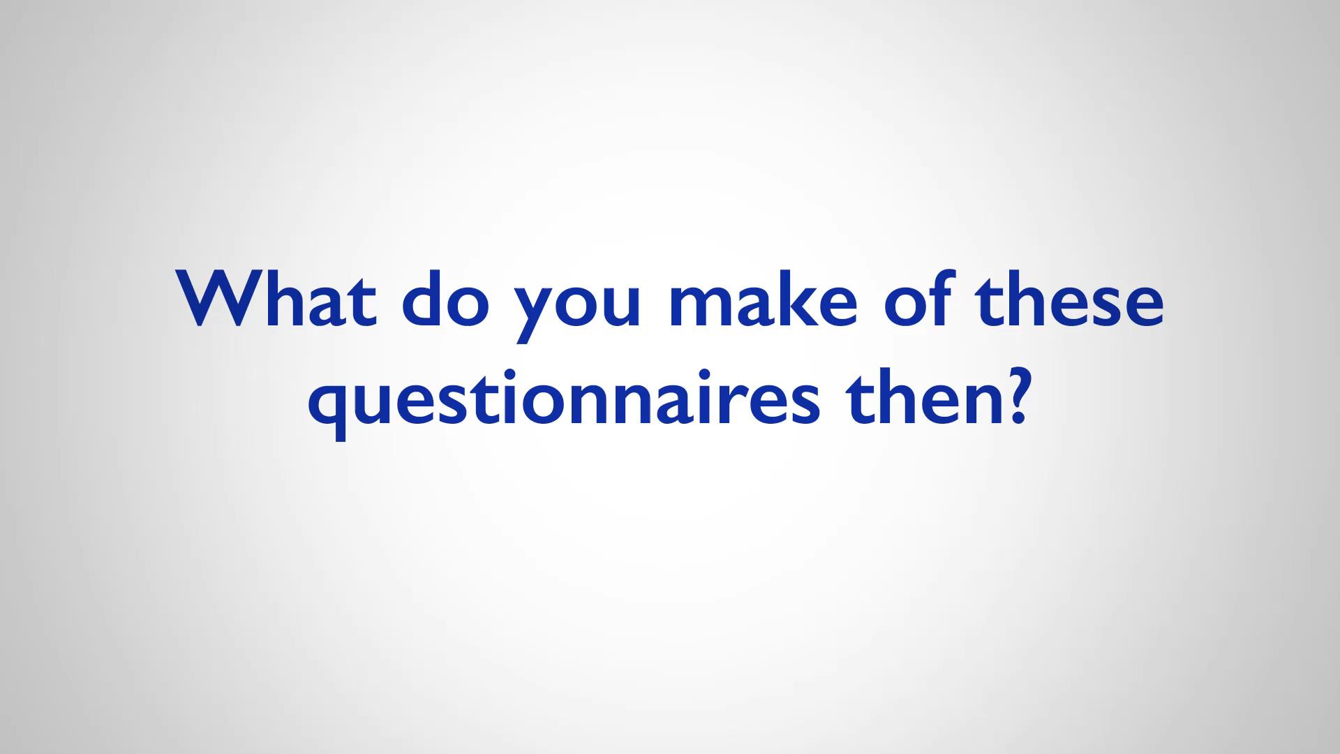 Service users: What do you make of these questions?