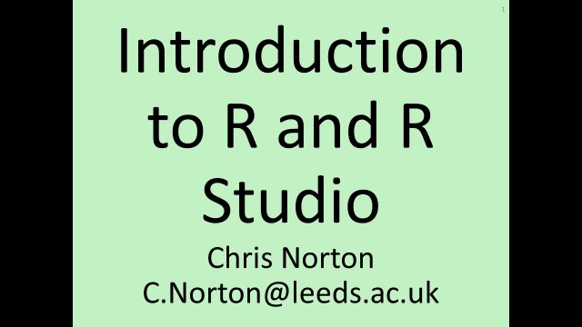 Introduction to R and R Studio Thumbnail