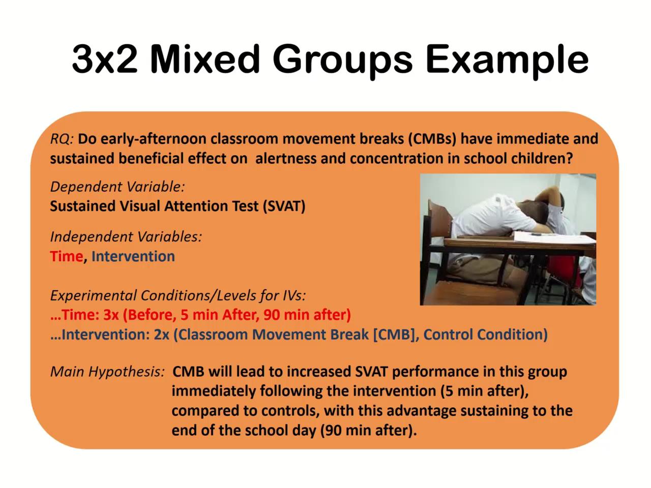 Introducing a 3x2 Mixed ANOVA example